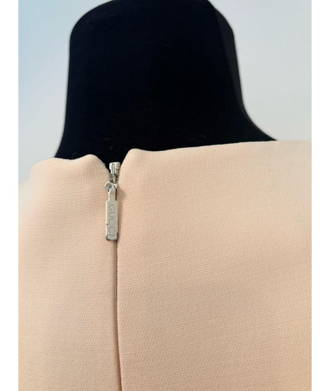 GUCCI Бежевое шерстяное повседневное платье, фото 6