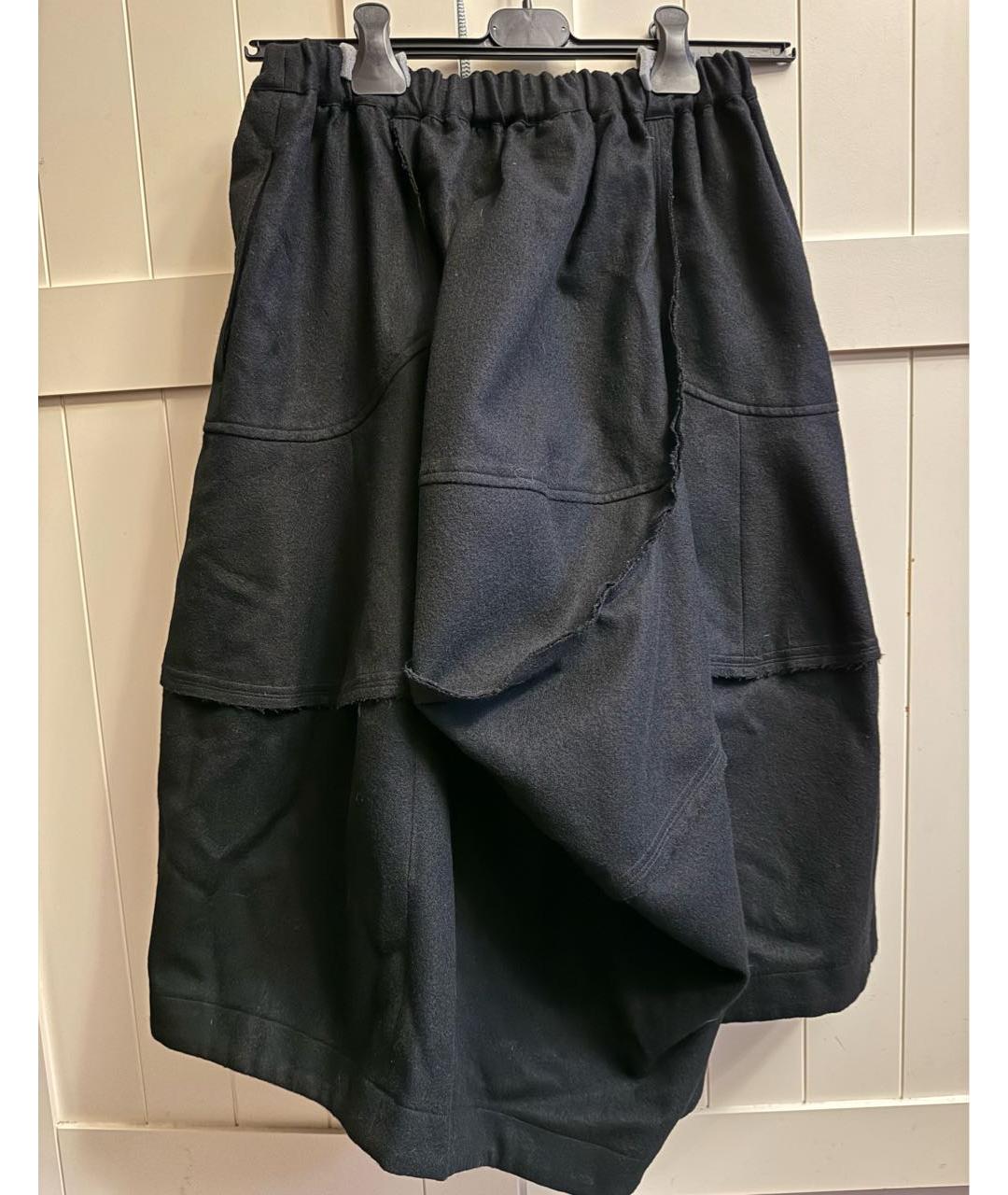 COMME DES GARÇONS Черная шерстяная юбка миди, фото 7