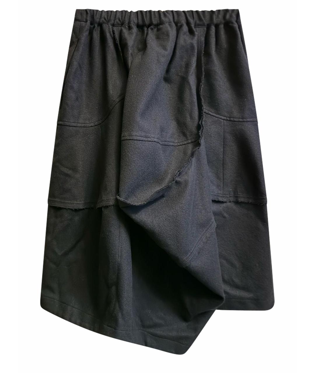 COMME DES GARÇONS Черная шерстяная юбка миди, фото 1