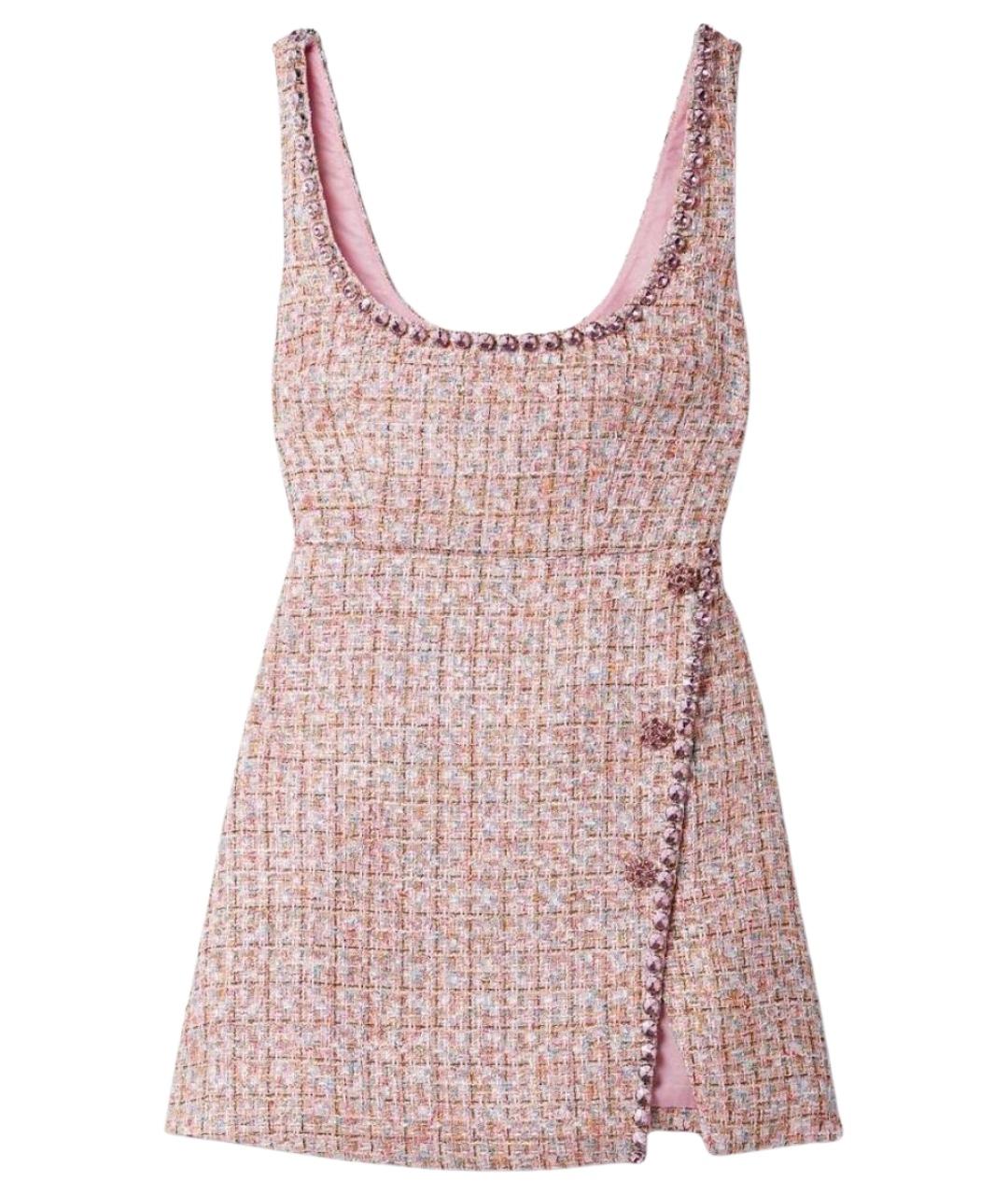 SELF-PORTRAIT Розовое твидовое коктейльное платье, фото 1