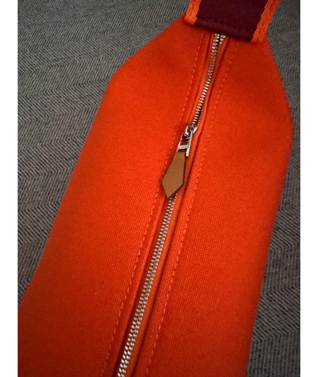HERMES Оранжевая тканевая косметичка, фото 4