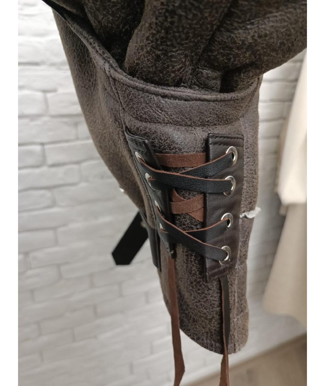 MANOKHI Черная кожаная дубленка, фото 3