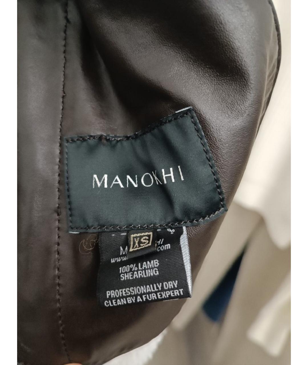 MANOKHI Черная кожаная дубленка, фото 4