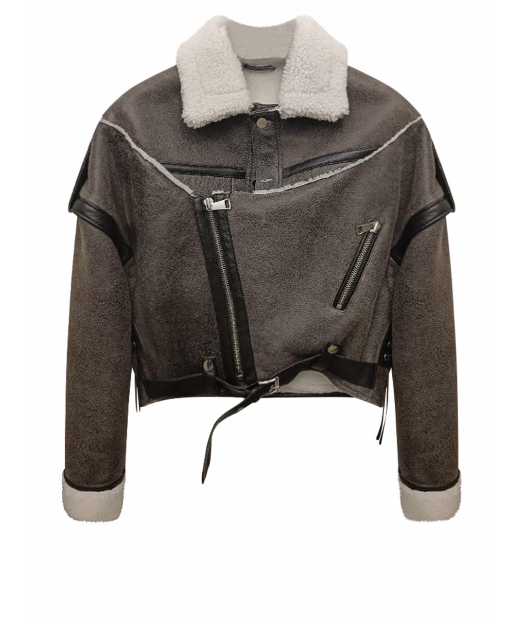 MANOKHI Черная кожаная дубленка, фото 1