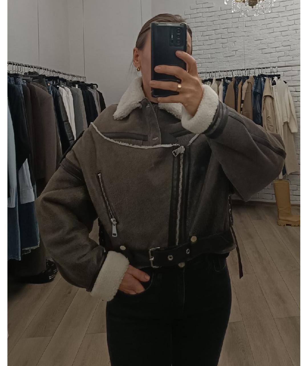 MANOKHI Черная кожаная дубленка, фото 6