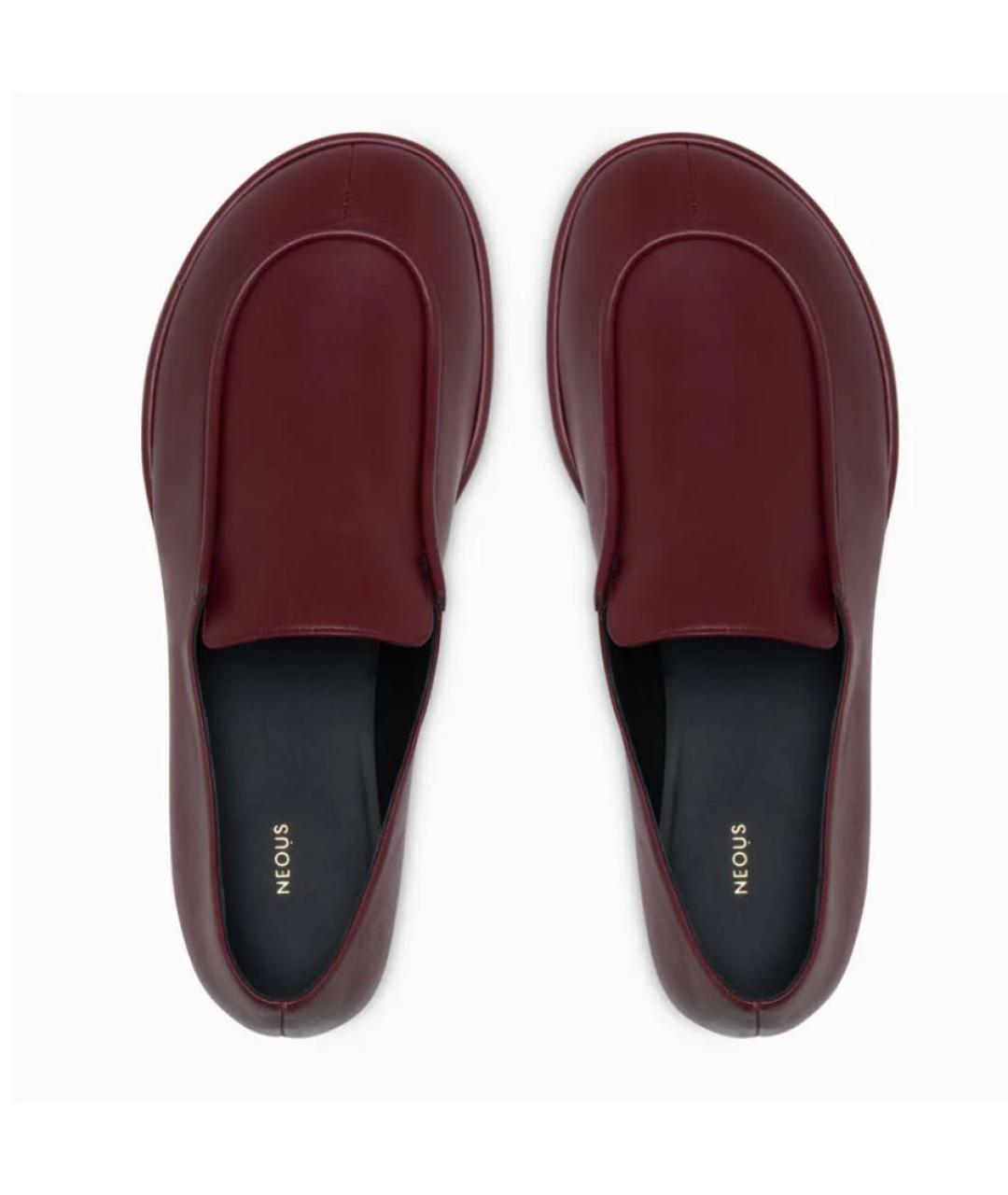 NEOUS Бордовые кожаные лоферы, фото 2