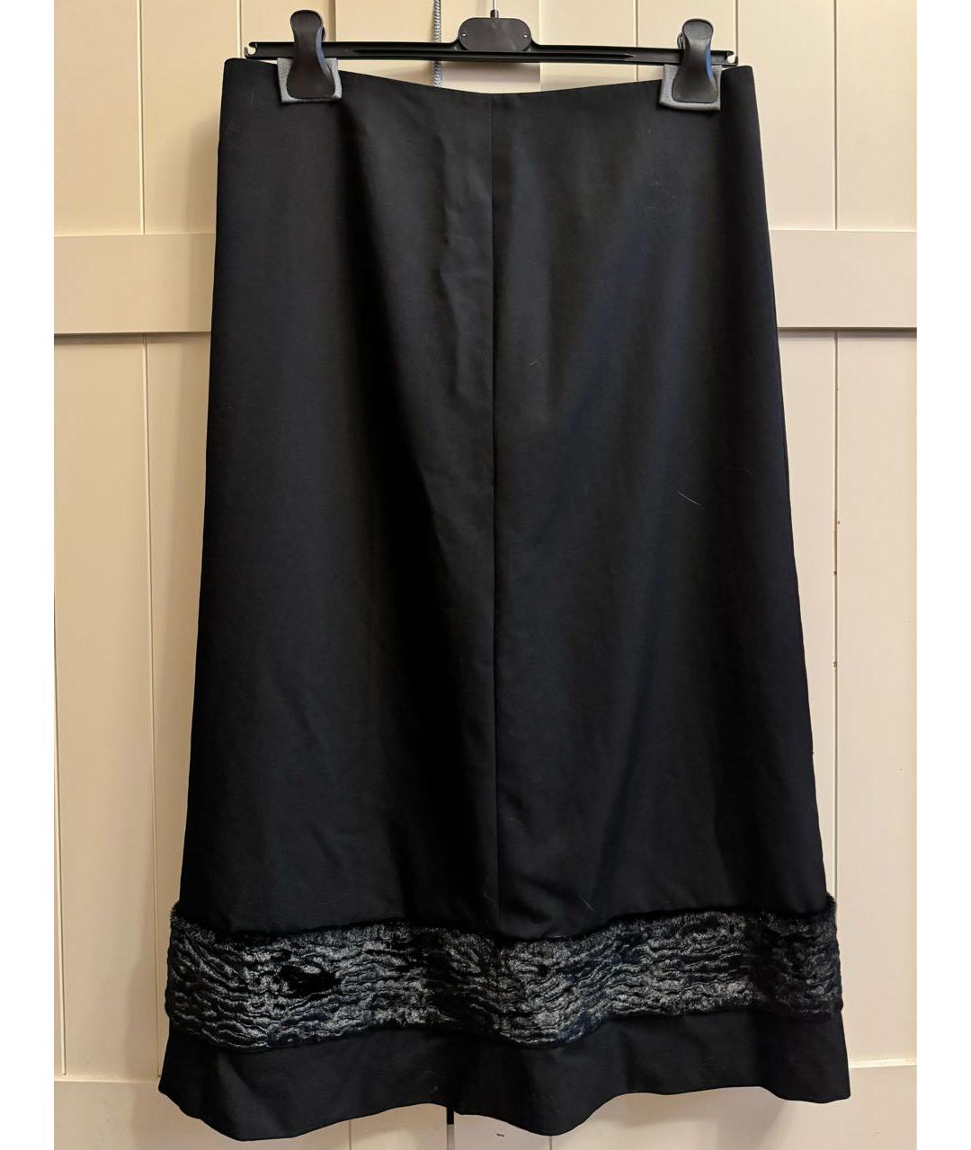 COMME DES GARÇONS Черная шерстяная юбка миди, фото 7