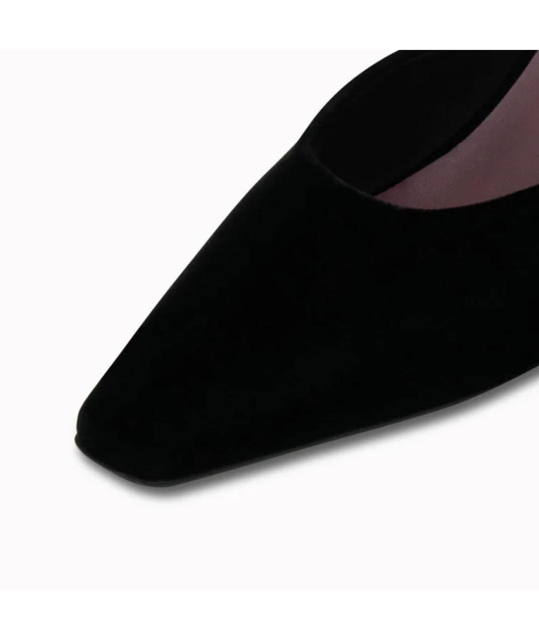NEOUS Черные кожаные лодочки на низком каблуке, фото 2