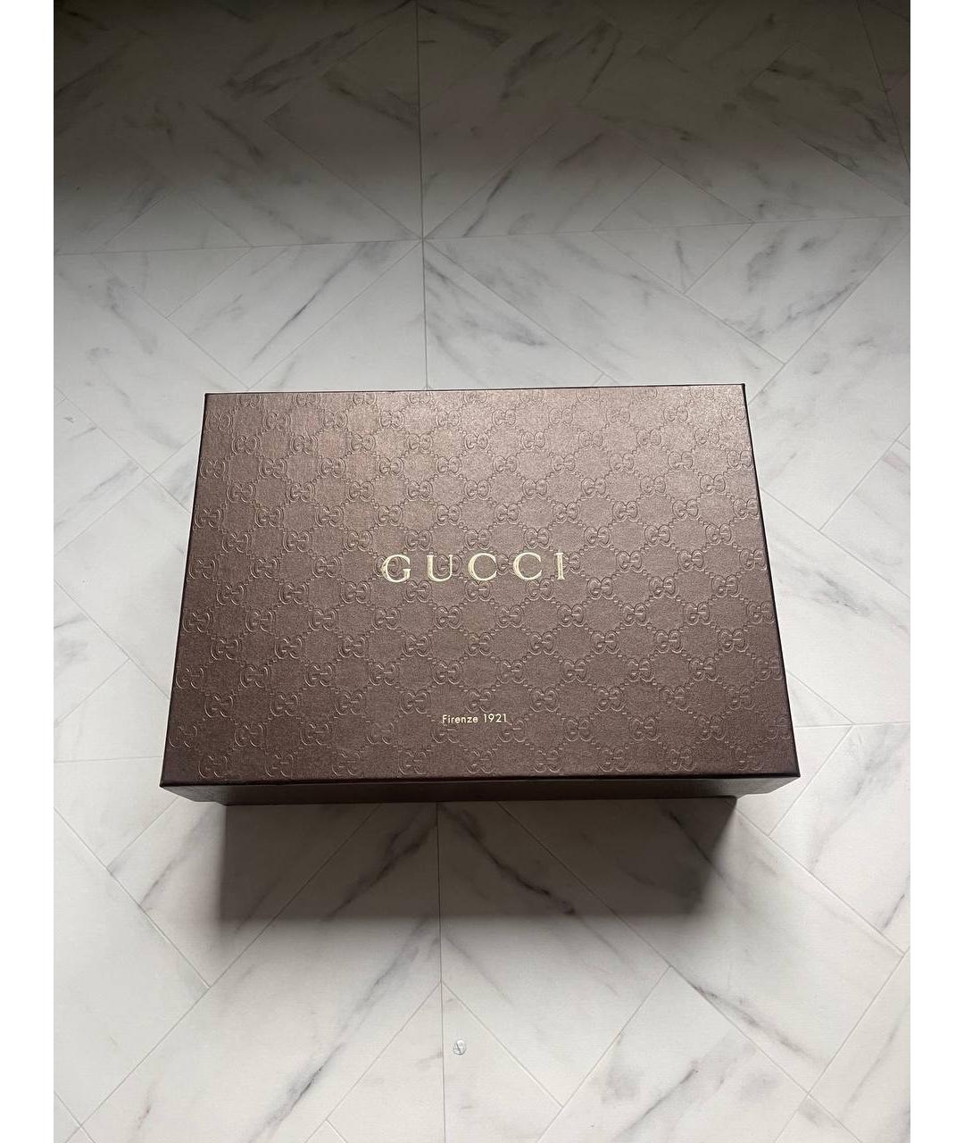 GUCCI Коричневые текстильные кеды, фото 6