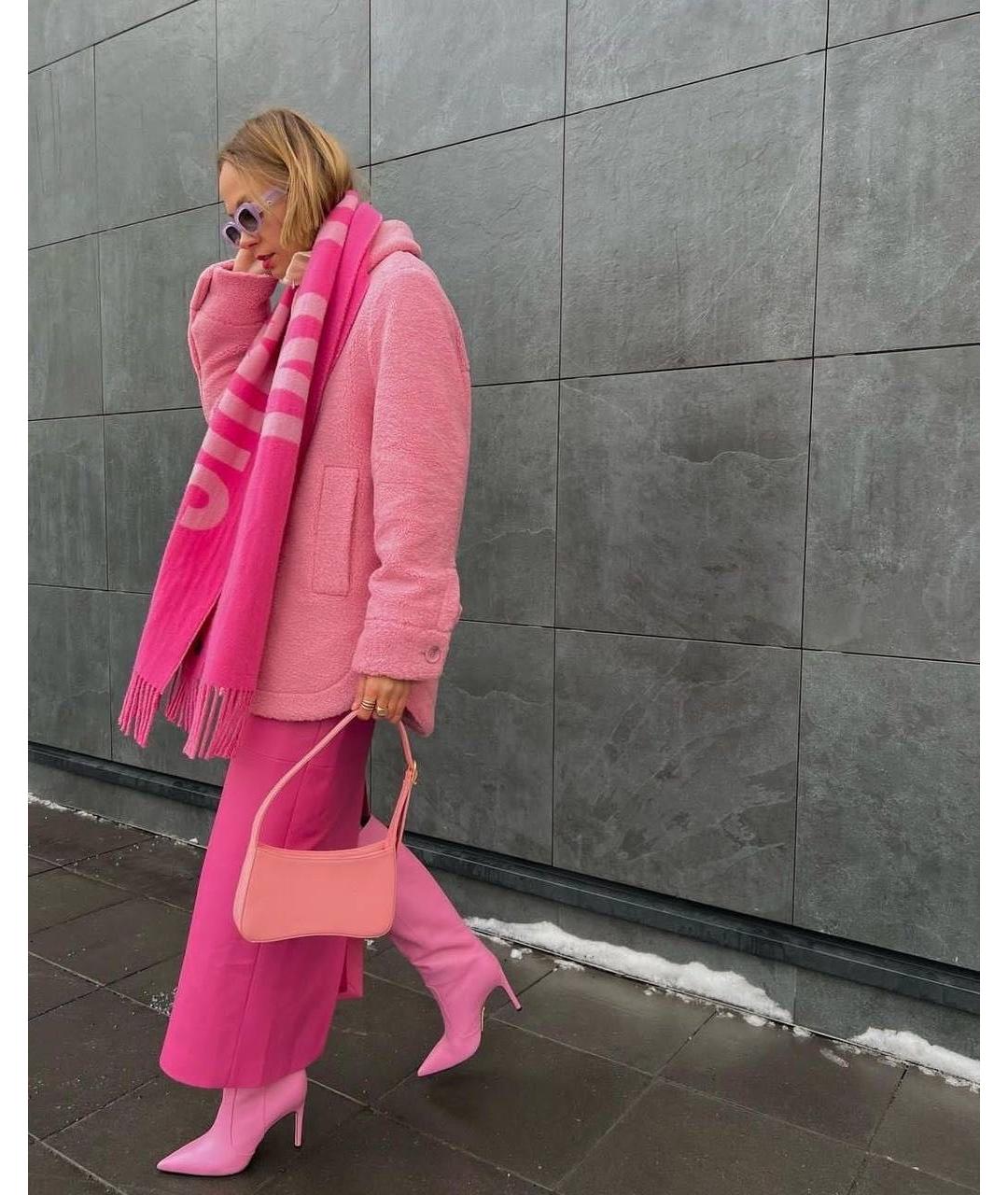 JACQUEMUS Розовый шерстяной шарф, фото 5