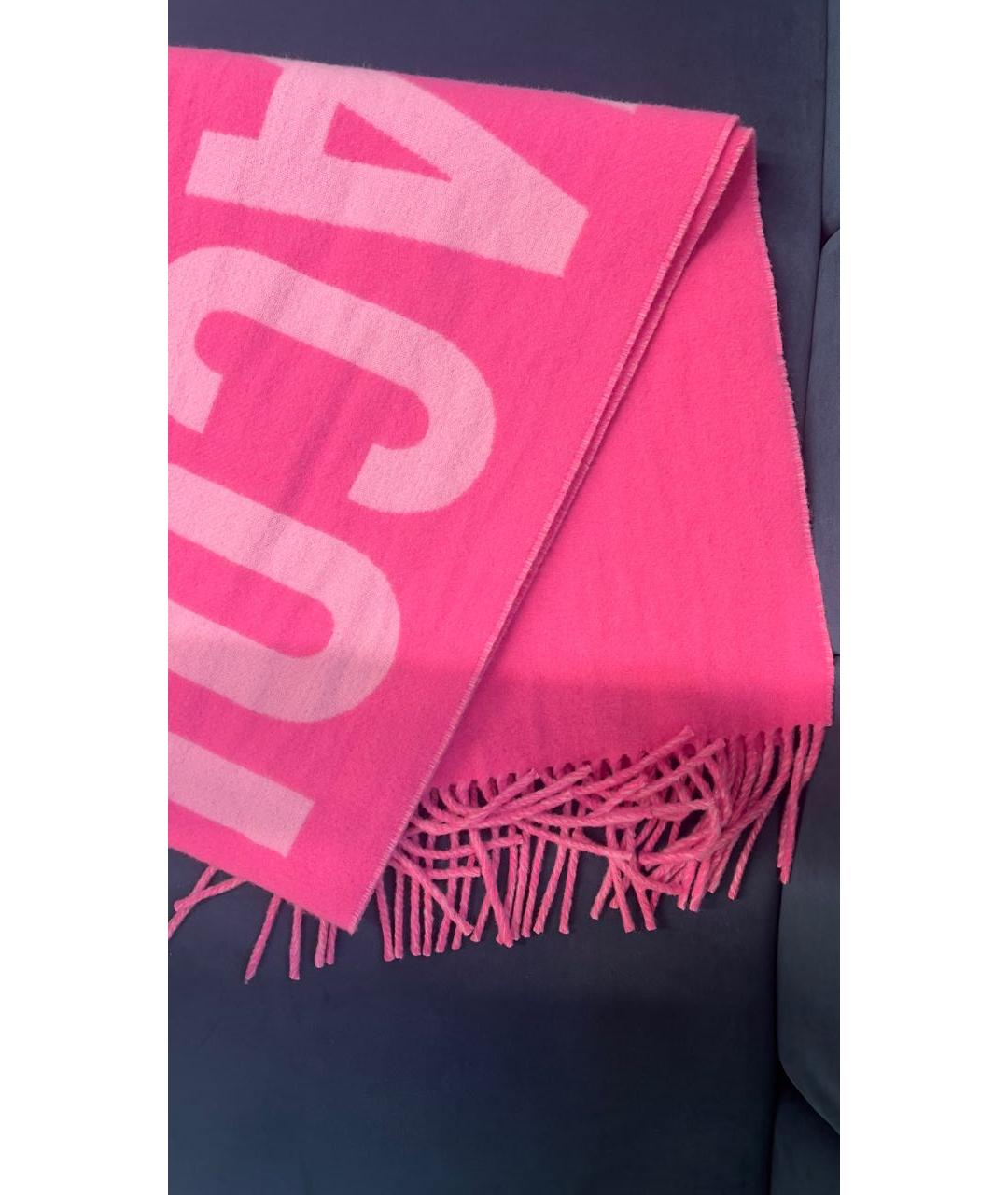 JACQUEMUS Розовый шерстяной шарф, фото 2