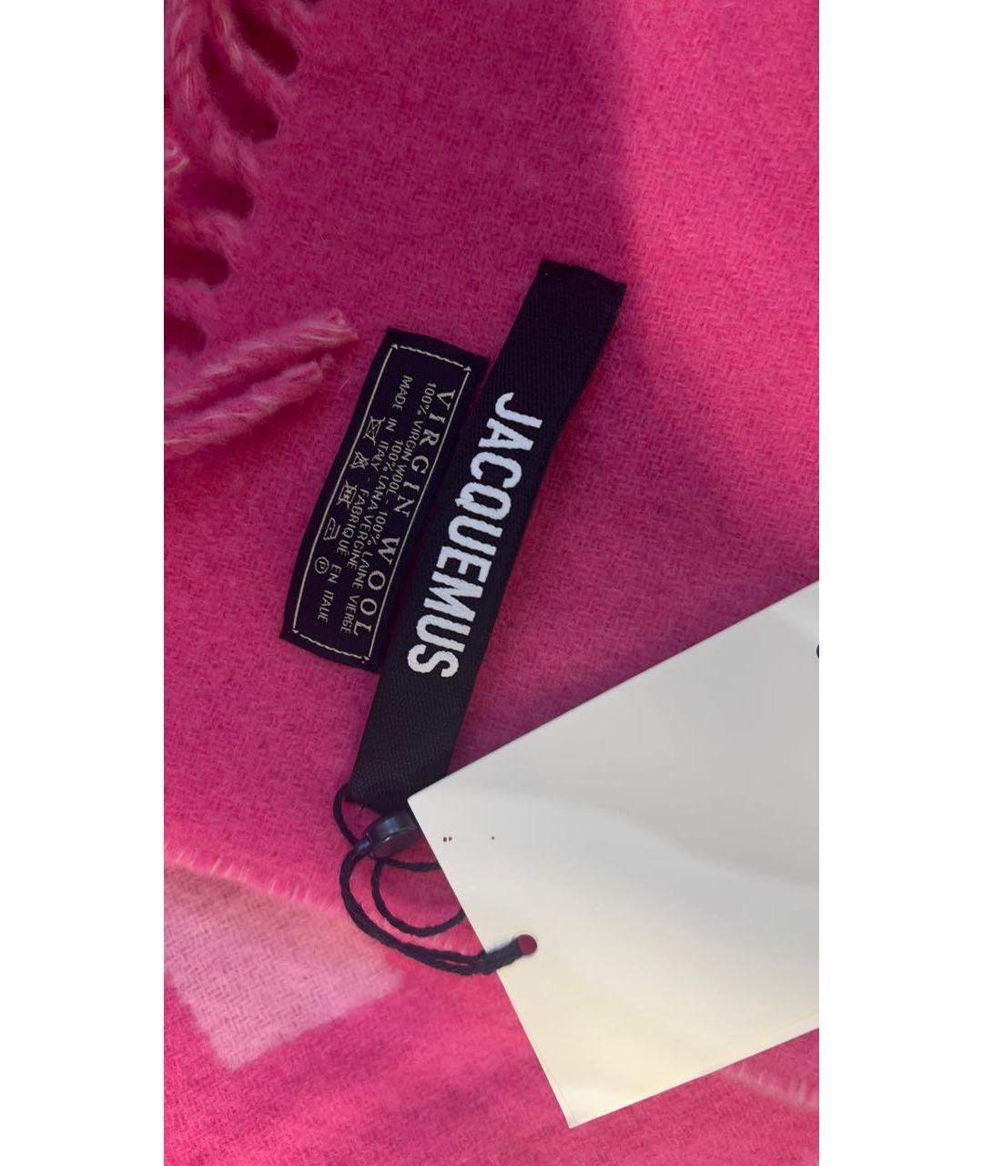 JACQUEMUS Розовый шерстяной шарф, фото 3