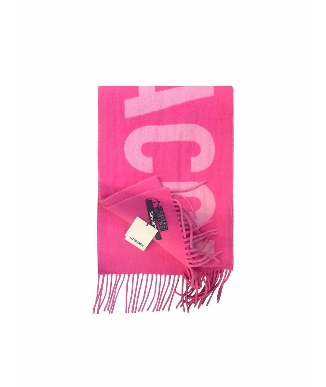 JACQUEMUS Розовый шерстяной шарф, фото 1