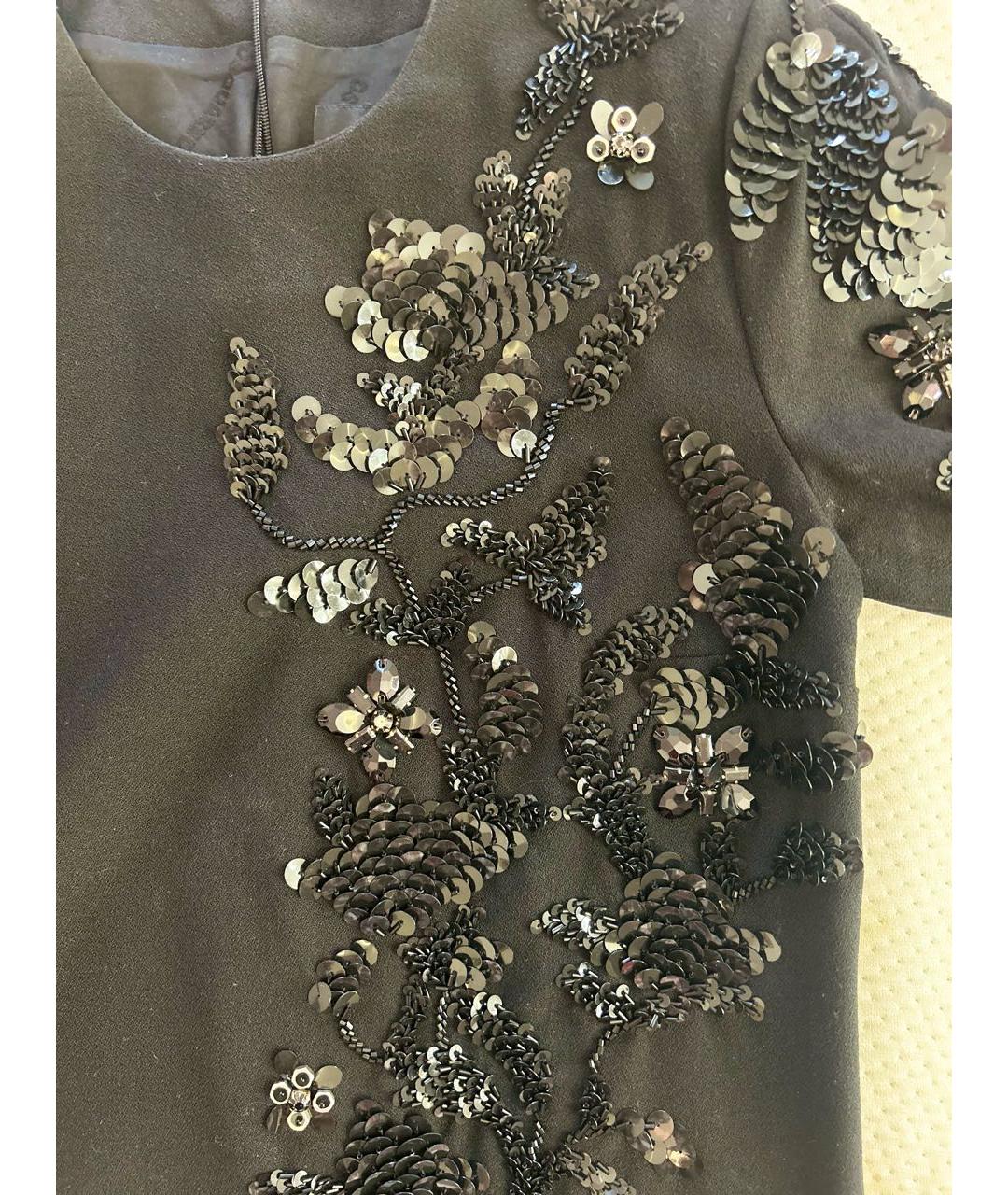 DSQUARED2 Черное шерстяное коктейльное платье, фото 4