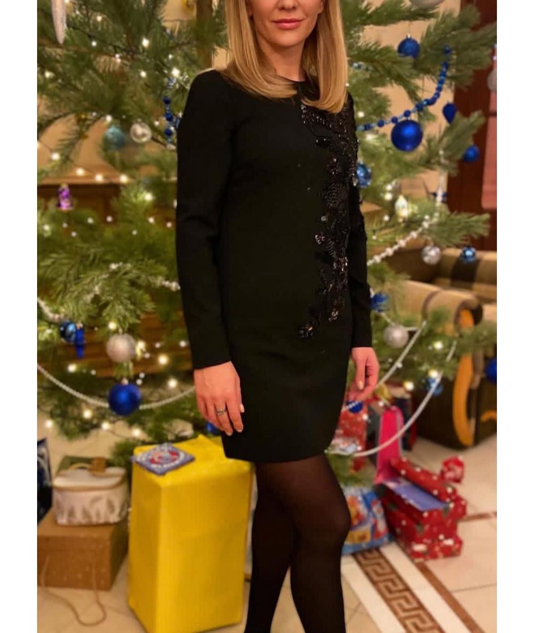 DSQUARED2 Черное шерстяное коктейльное платье, фото 3