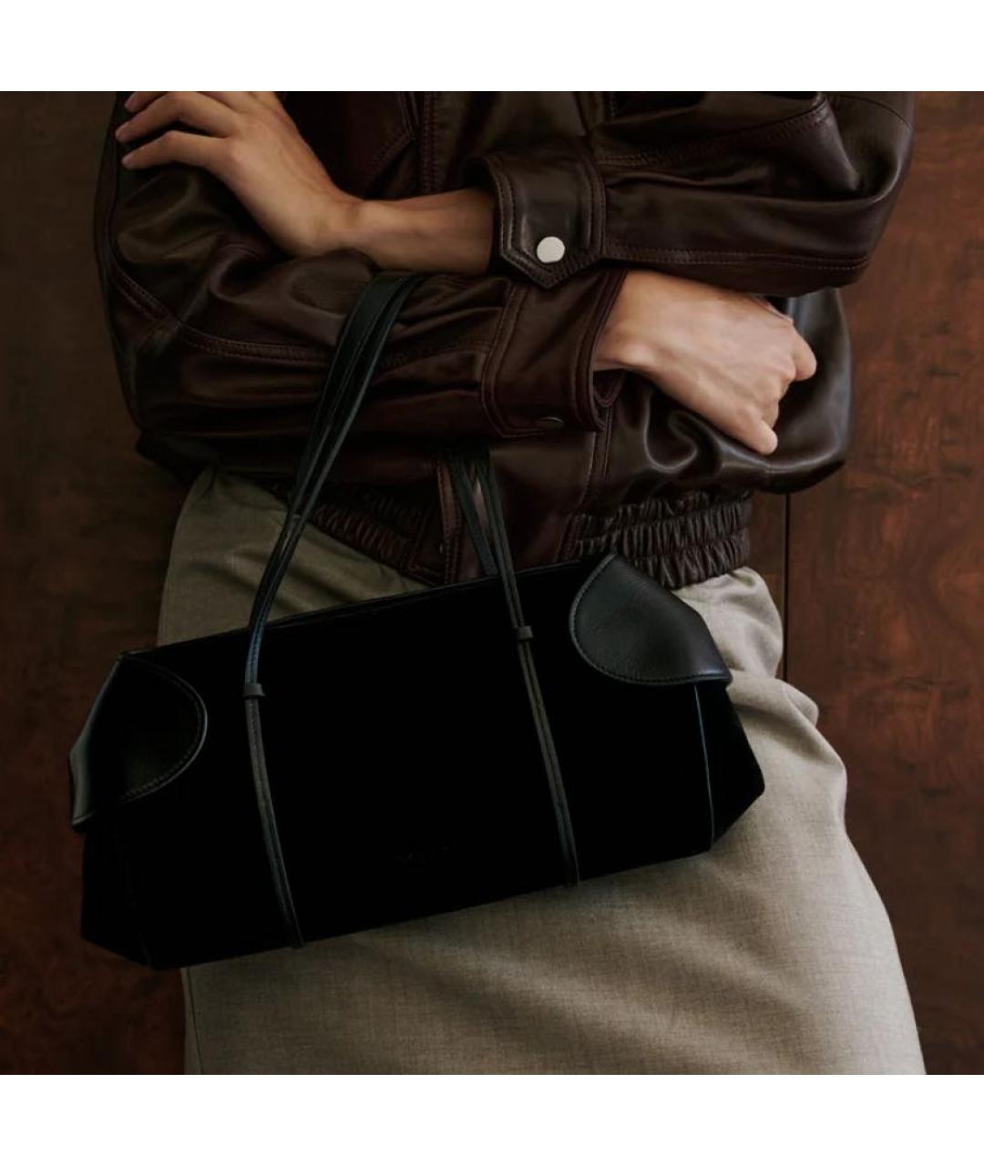 NEOUS Черная кожаная сумка с короткими ручками, фото 4