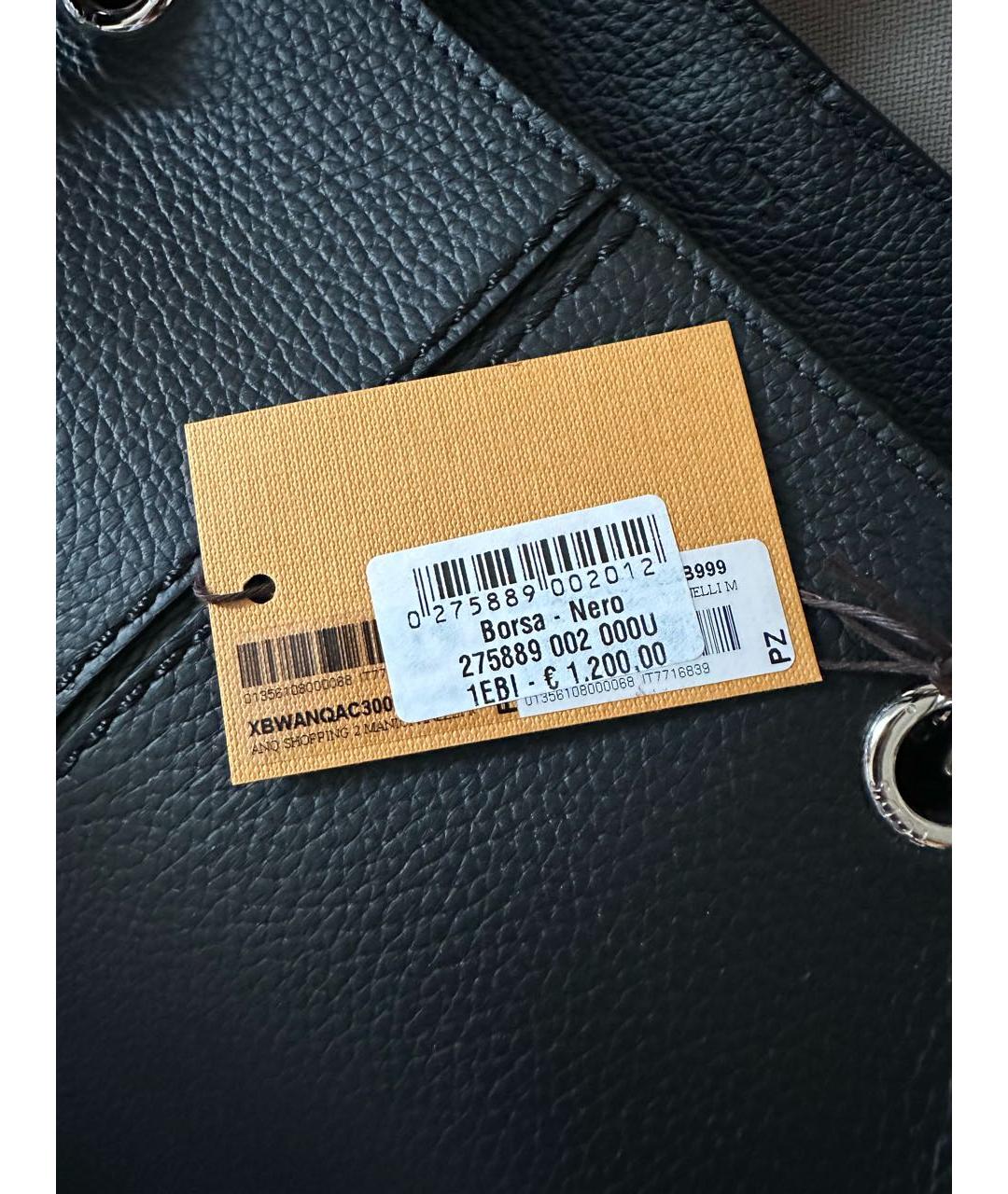 TOD'S Черная кожаная сумка тоут, фото 8