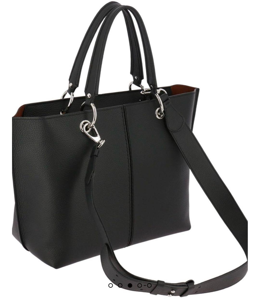 TOD'S Черная кожаная сумка тоут, фото 3