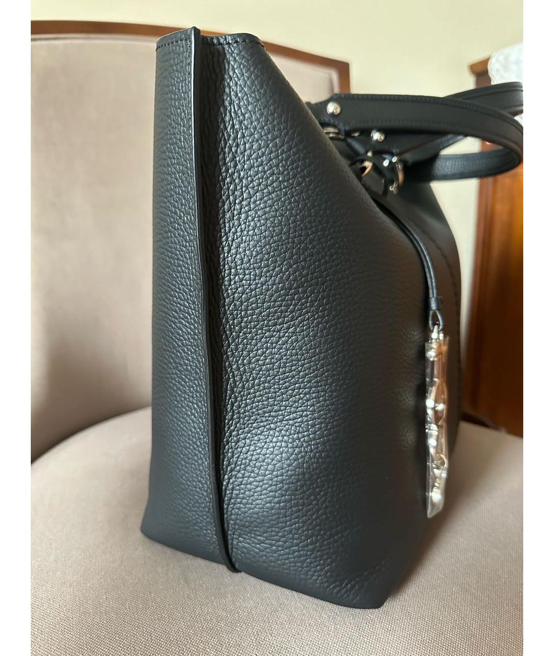 TOD'S Черная кожаная сумка тоут, фото 7