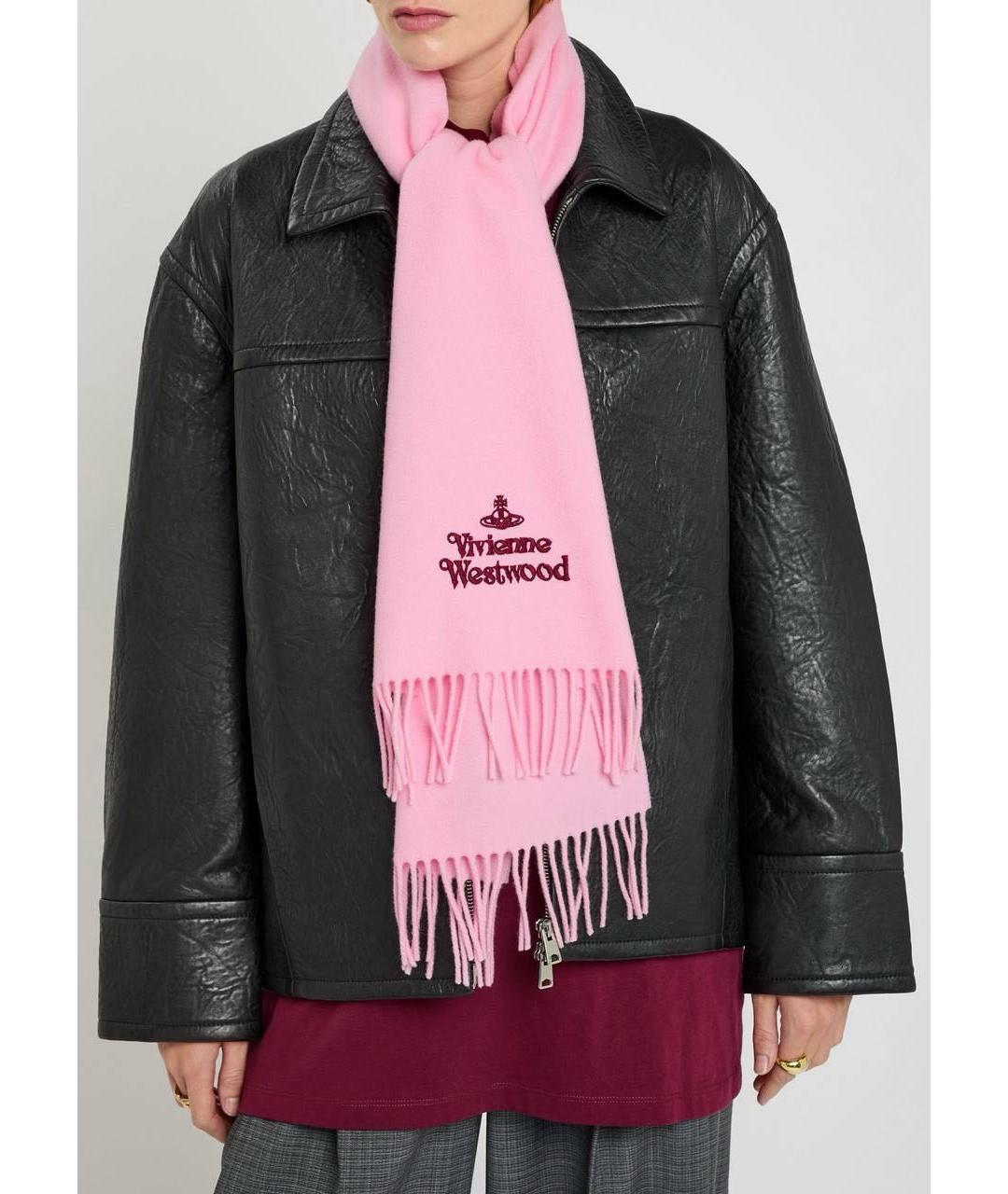 VIVIENNE WESTWOOD Розовый шерстяной шарф, фото 4