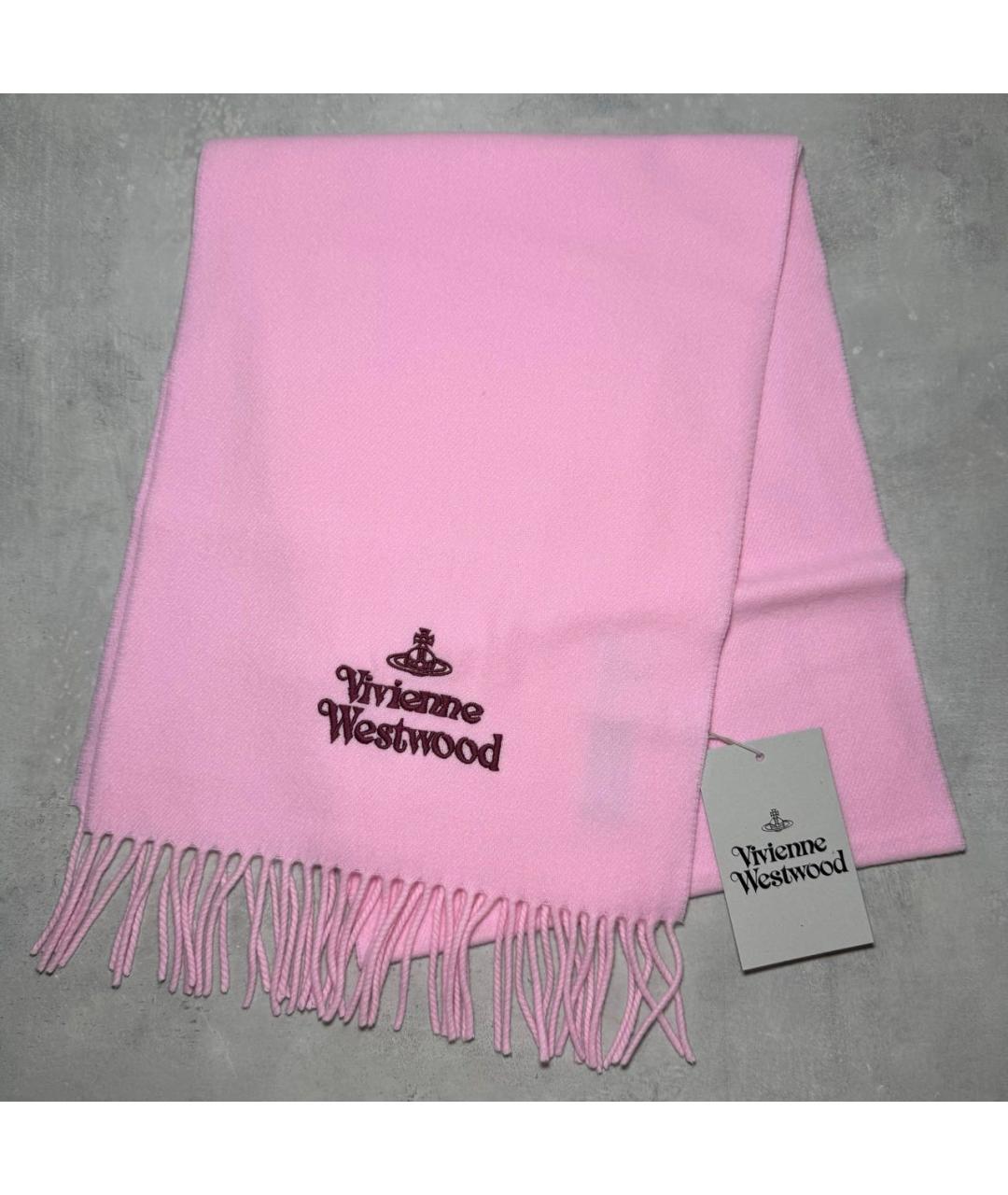 VIVIENNE WESTWOOD Розовый шерстяной шарф, фото 2