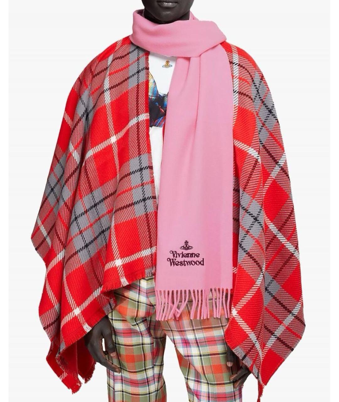 VIVIENNE WESTWOOD Розовый шерстяной шарф, фото 3