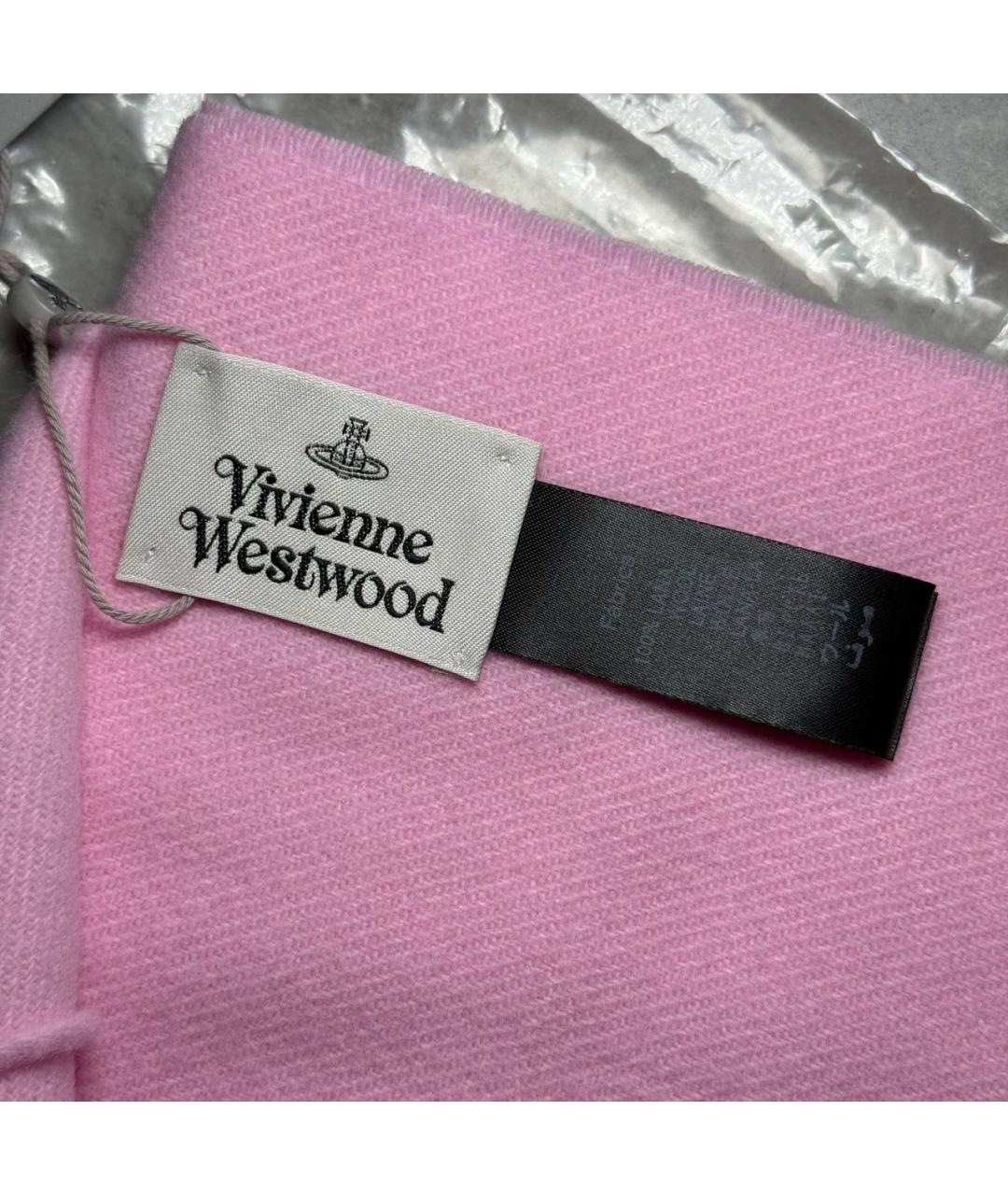VIVIENNE WESTWOOD Розовый шерстяной шарф, фото 5