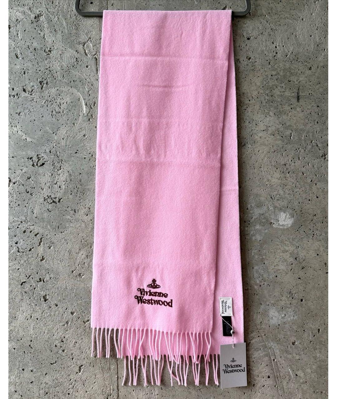 VIVIENNE WESTWOOD Розовый шерстяной шарф, фото 8
