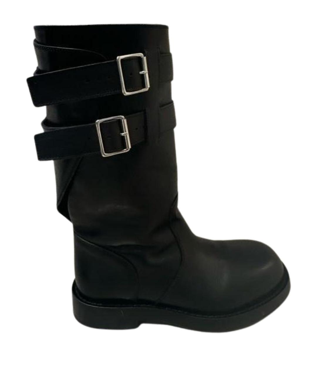 ANN DEMEULEMEESTER Черные кожаные сапоги, фото 1