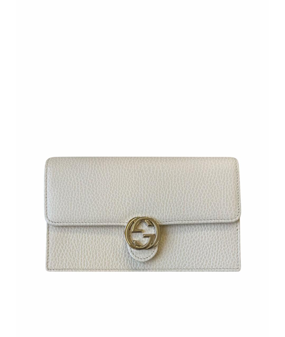 GUCCI Белая кожаная сумка через плечо, фото 1