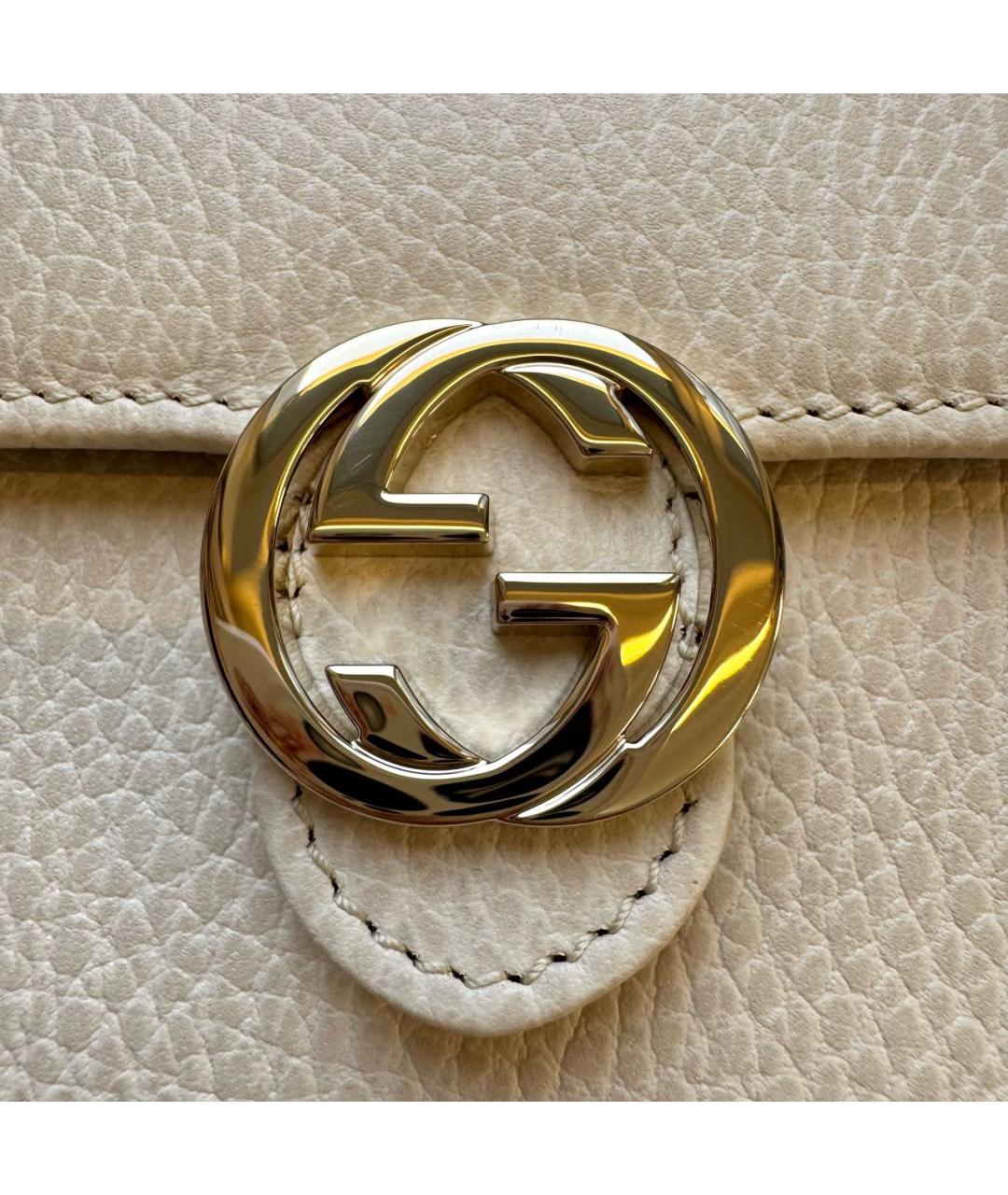 GUCCI Белая кожаная сумка через плечо, фото 8