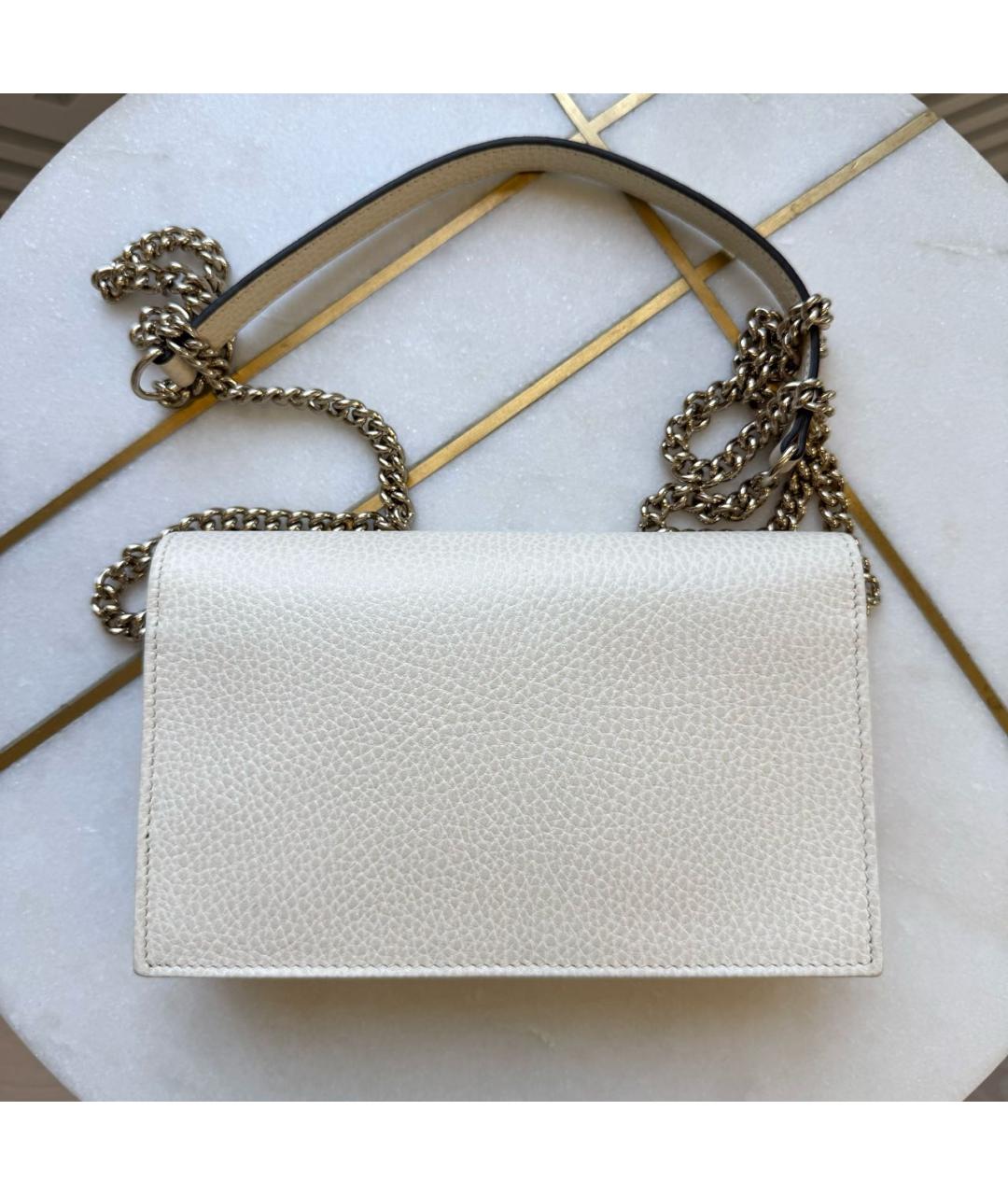 GUCCI Белая кожаная сумка через плечо, фото 2