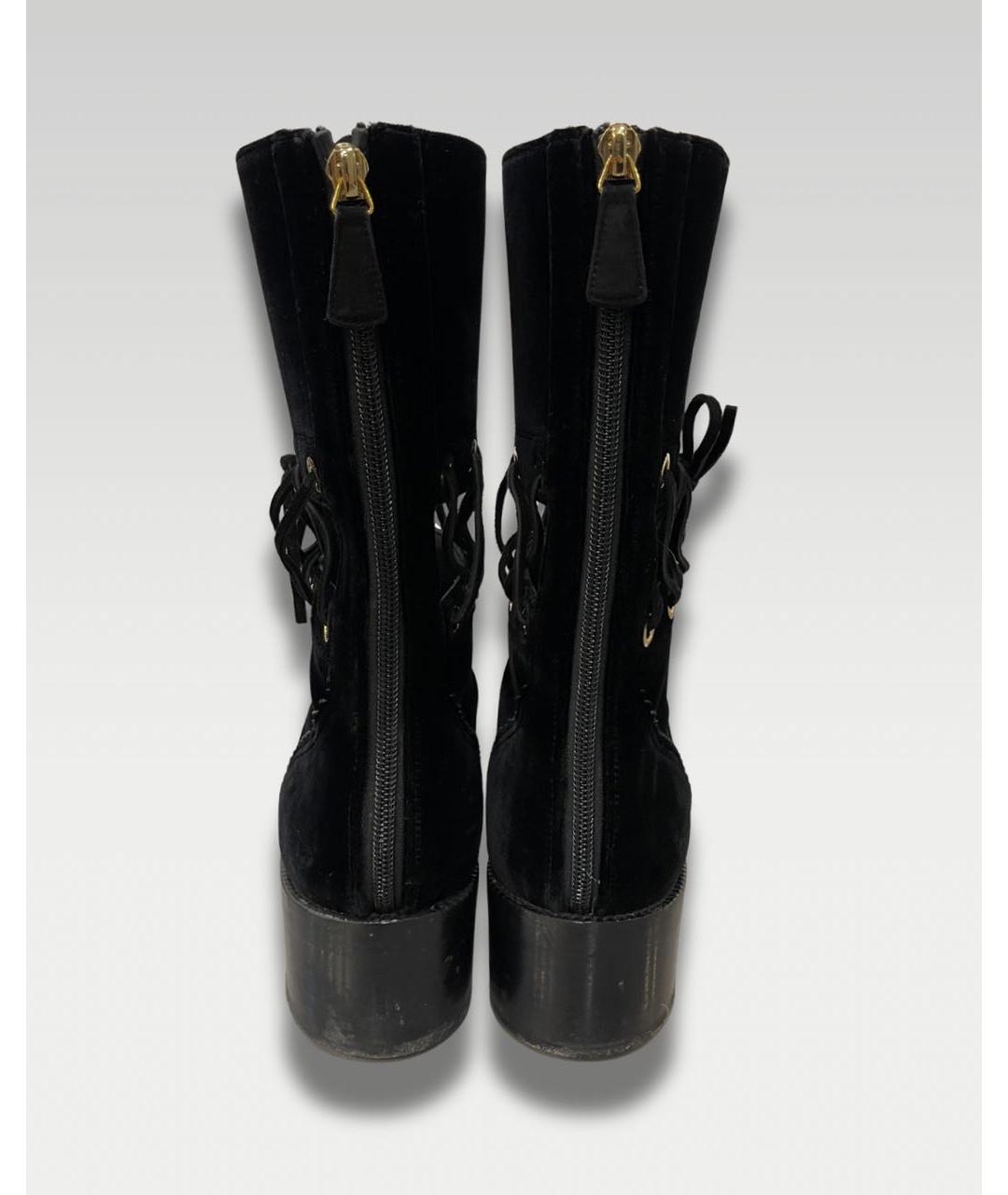 CHANEL Черные бархатные ботинки, фото 4