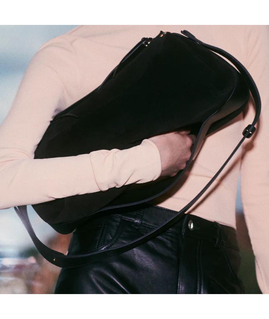 NEOUS Черная кожаная сумка с короткими ручками, фото 2