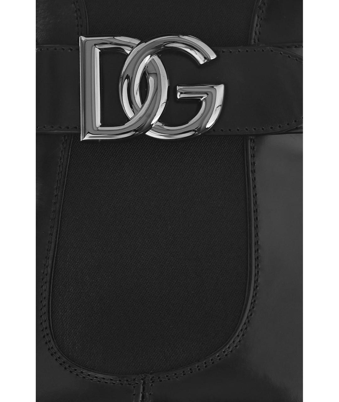 DOLCE&GABBANA Черные кожаные высокие ботинки, фото 2