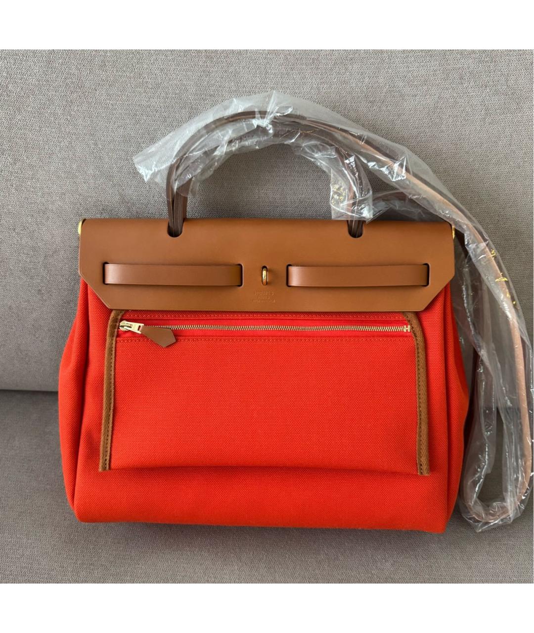 HERMES Красная кожаная сумка через плечо, фото 3