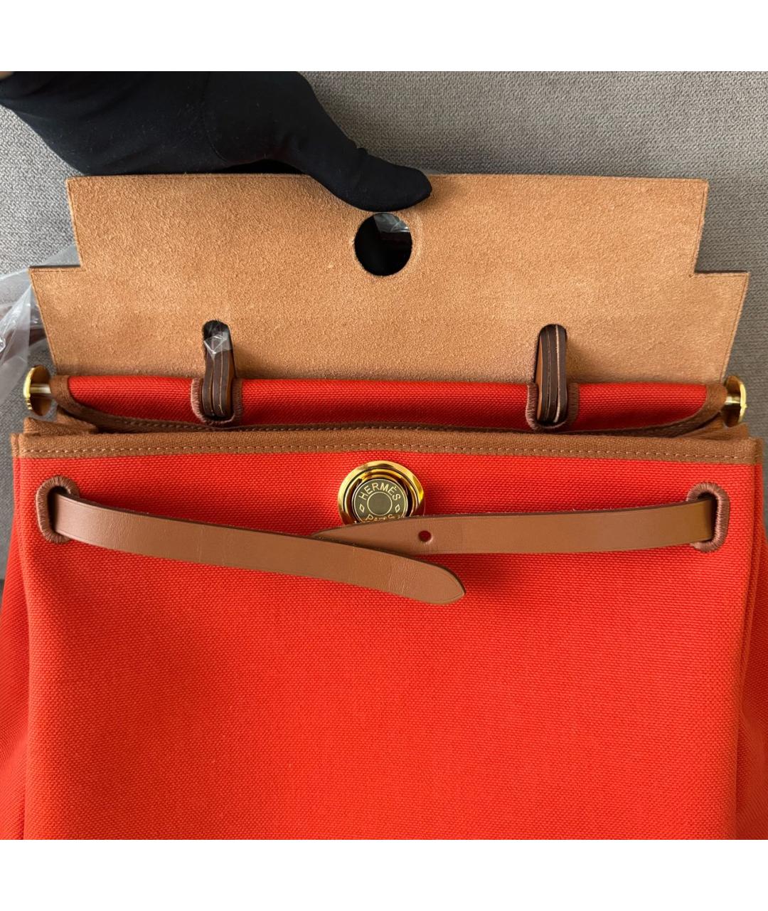 HERMES Красная кожаная сумка через плечо, фото 6