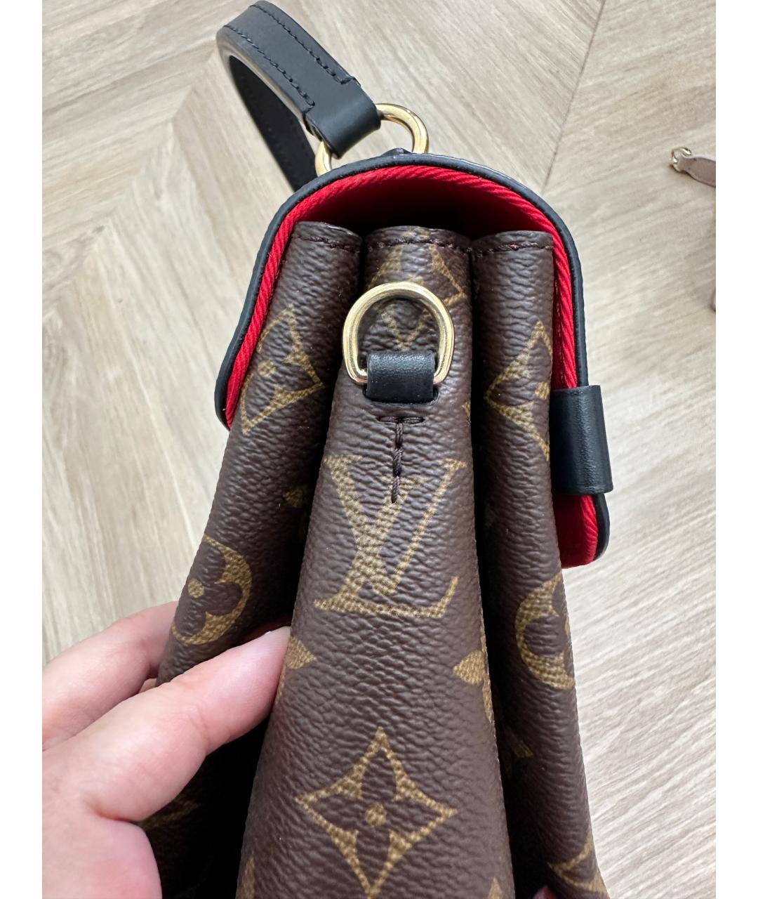 LOUIS VUITTON Коричневая кожаная сумка через плечо, фото 7