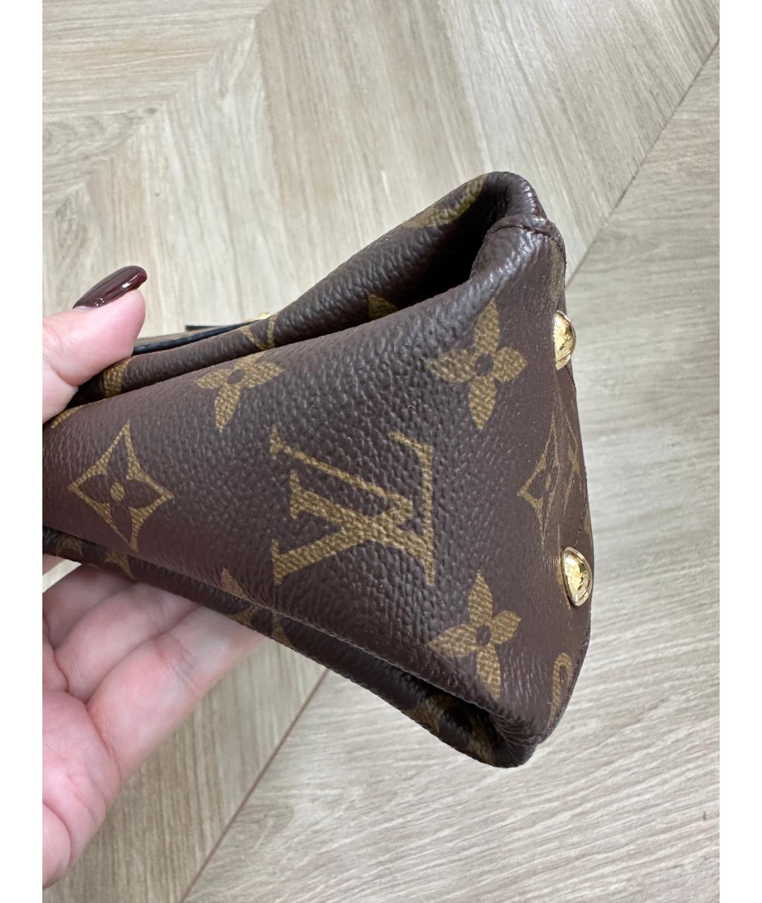 LOUIS VUITTON Коричневая кожаная сумка через плечо, фото 9