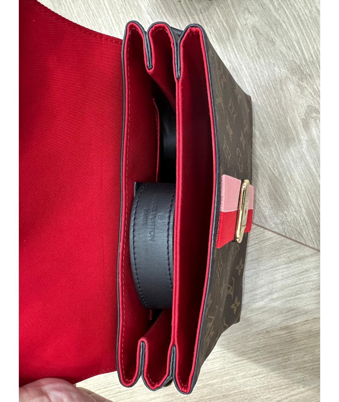 LOUIS VUITTON Коричневая кожаная сумка через плечо, фото 4