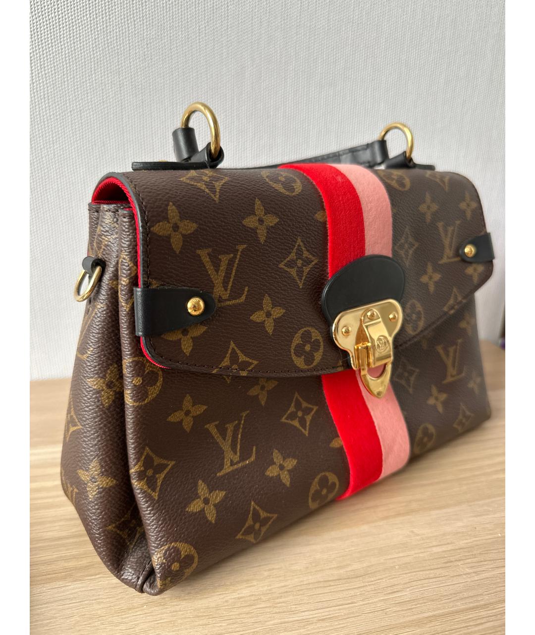 LOUIS VUITTON Коричневая кожаная сумка через плечо, фото 2