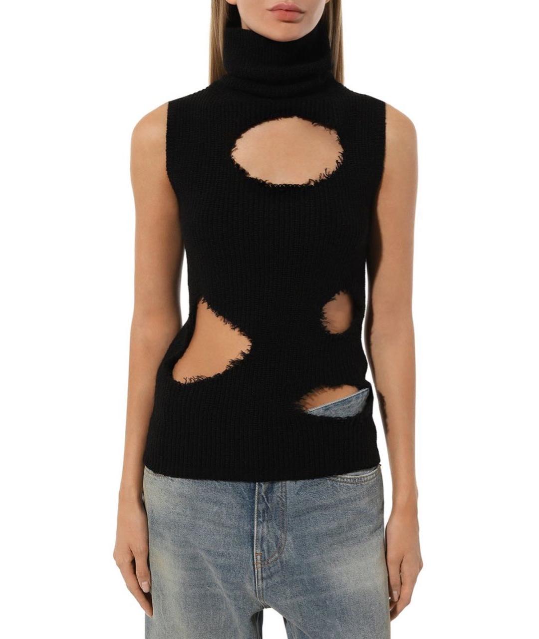 MM6 MAISON MARGIELA Черный хлопковый джемпер / свитер, фото 2