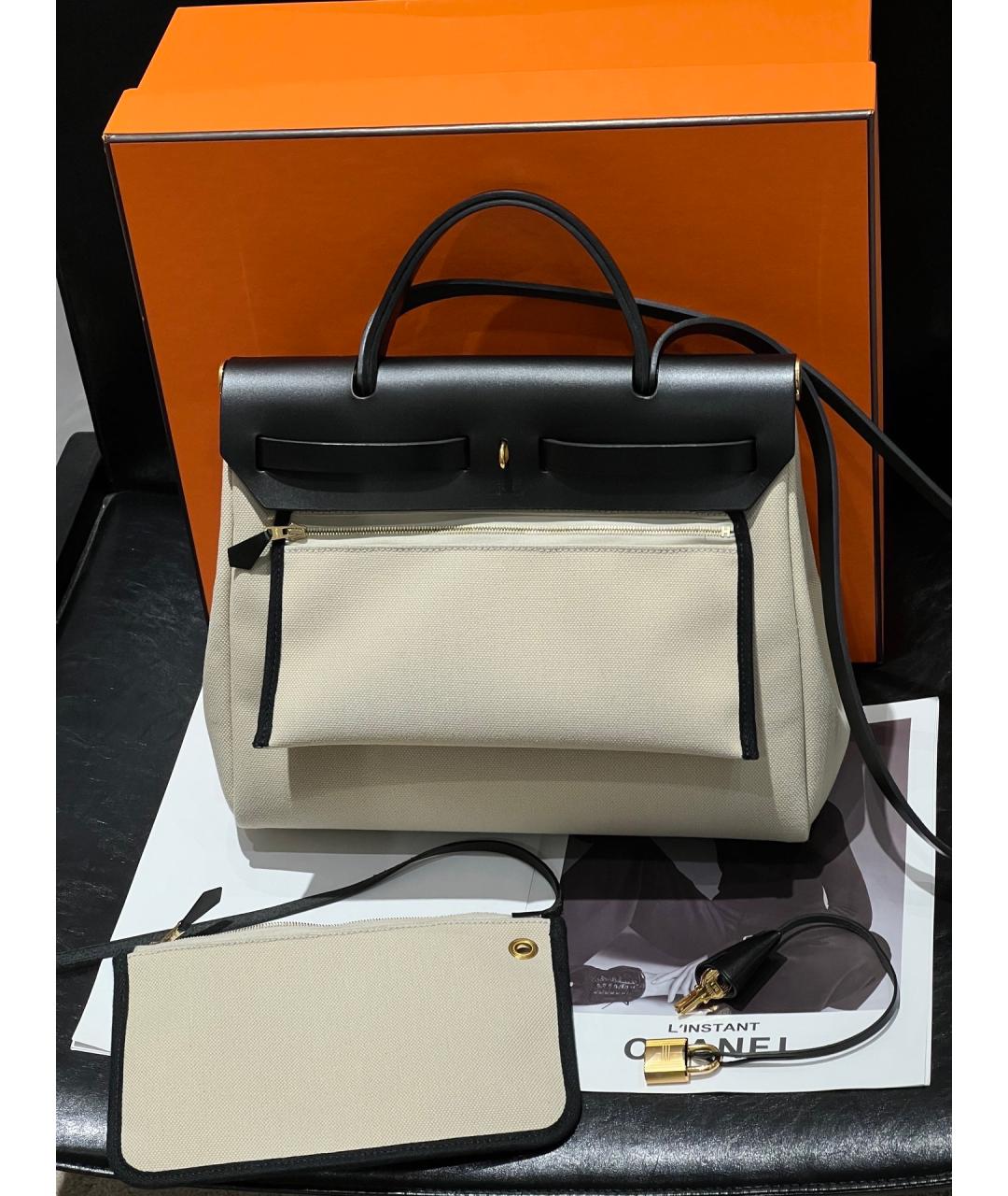 HERMES Серая тканевая сумка через плечо, фото 2