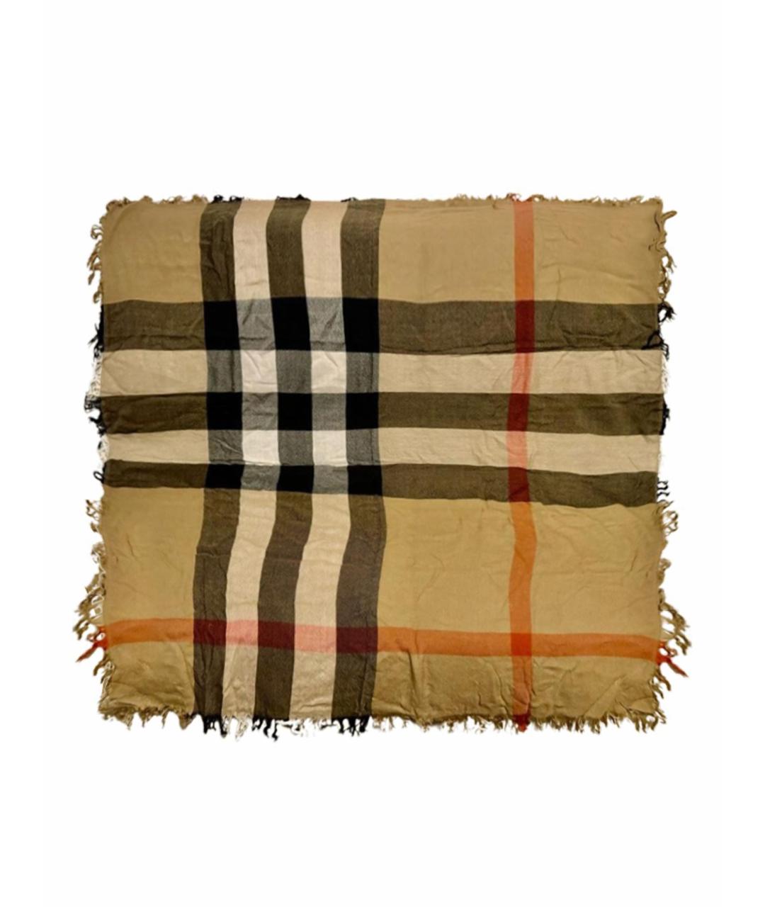 BURBERRY Бежевый шерстяной платок, фото 1