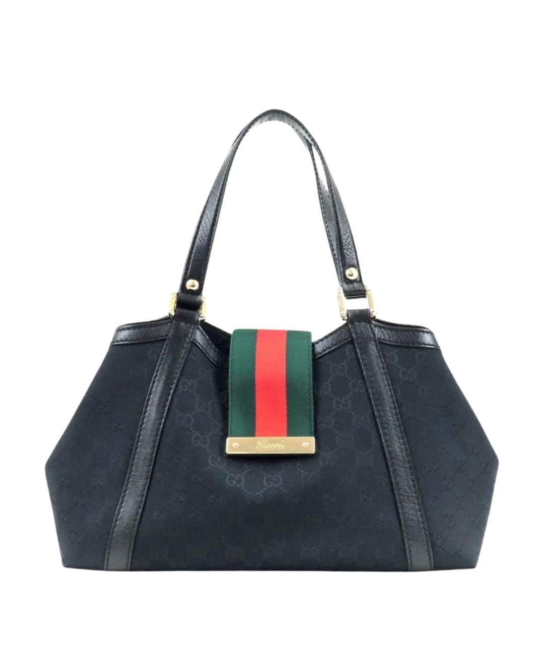 GUCCI Черная кожаная сумка с короткими ручками, фото 1