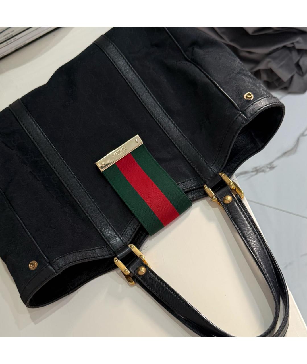 GUCCI Черная кожаная сумка с короткими ручками, фото 2