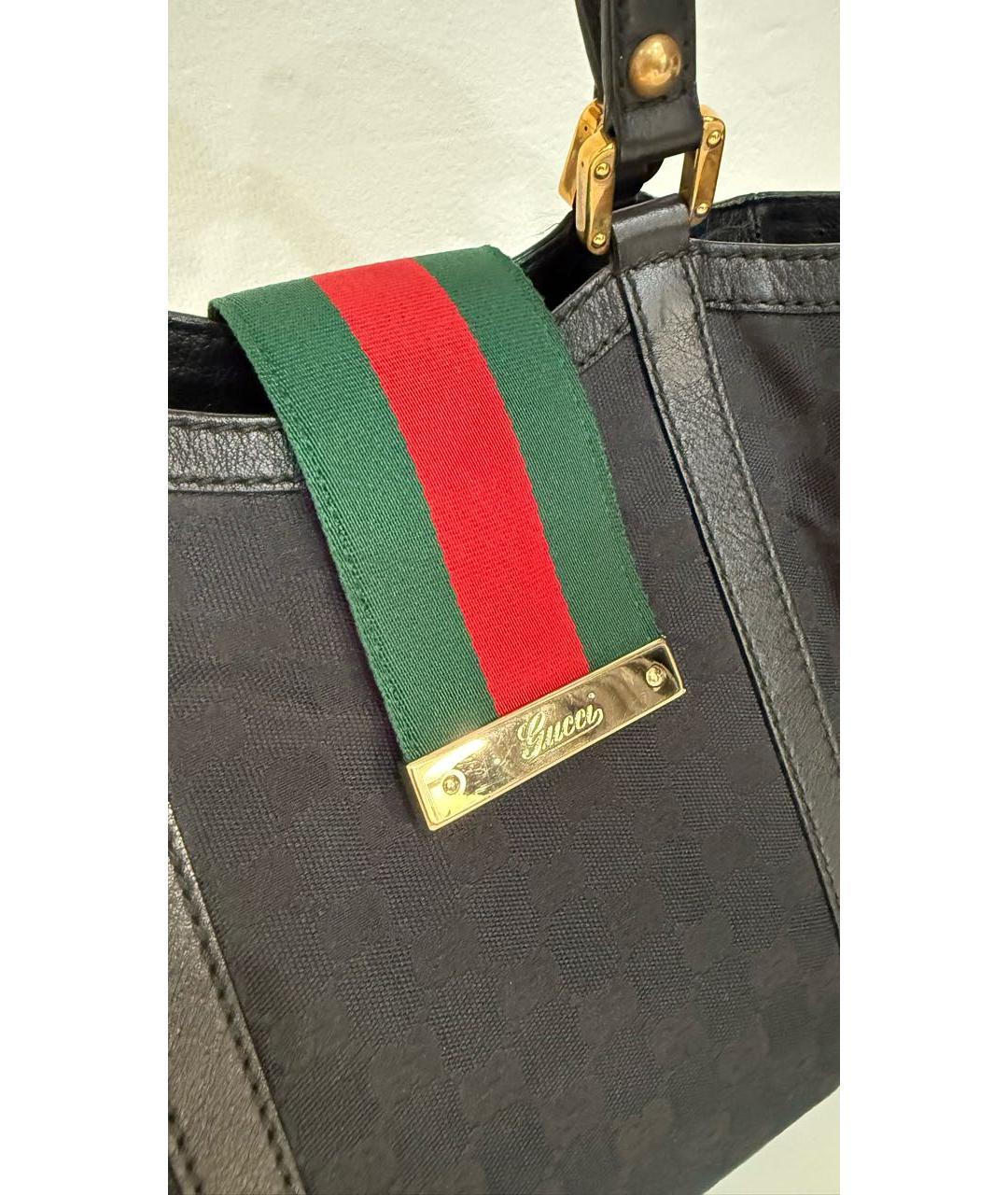 GUCCI Черная кожаная сумка с короткими ручками, фото 4