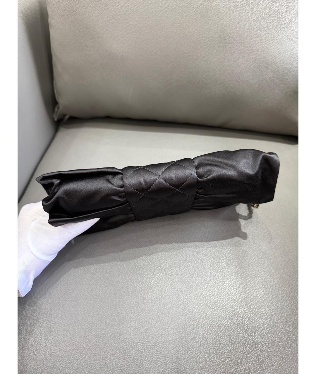 CHANEL Черная шелковая сумка через плечо, фото 5