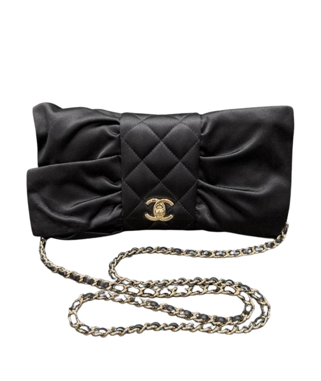 CHANEL Черная шелковая сумка через плечо, фото 1