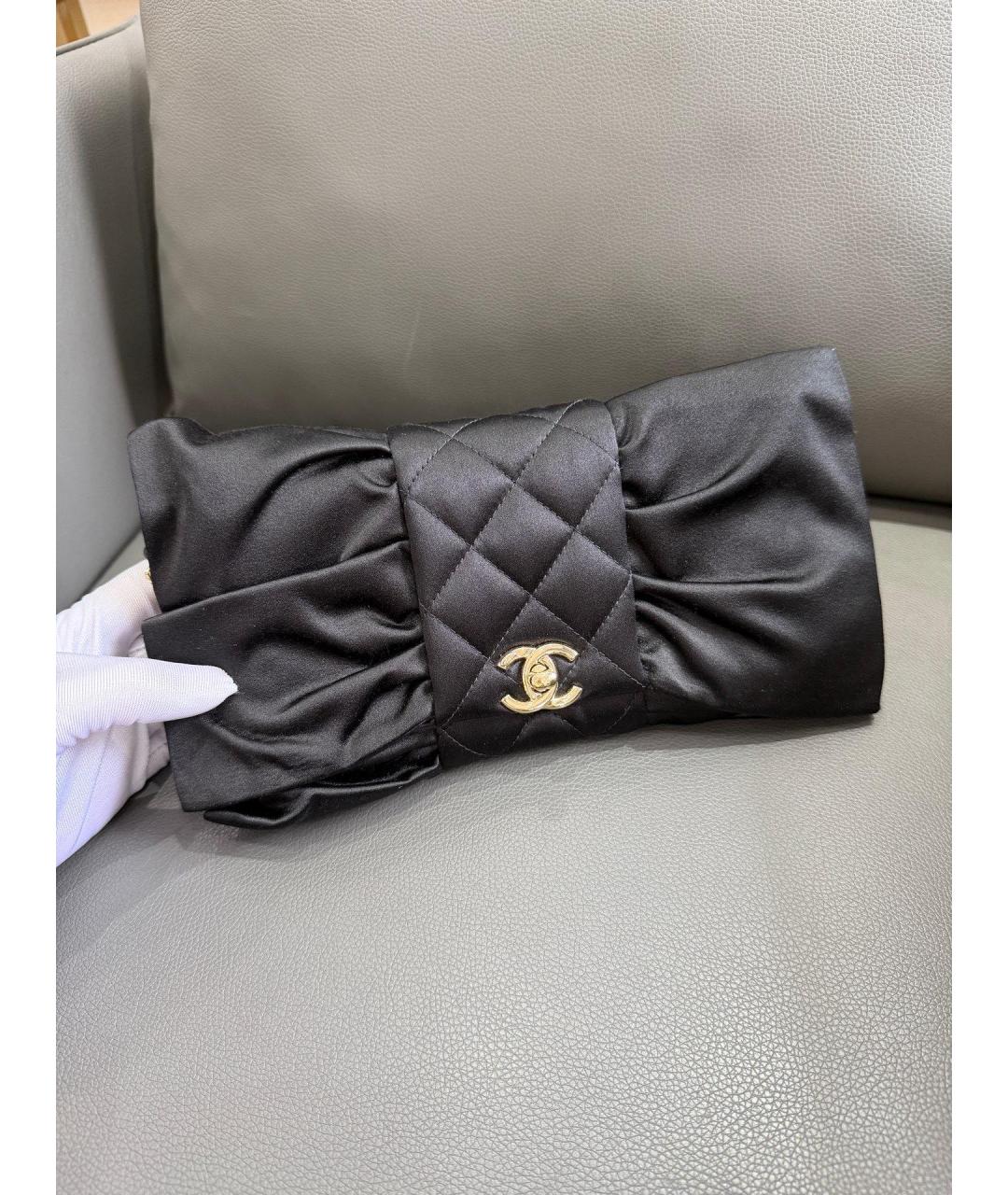 CHANEL Черная шелковая сумка через плечо, фото 2